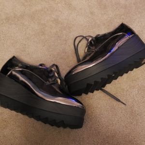 Silver platform shoes